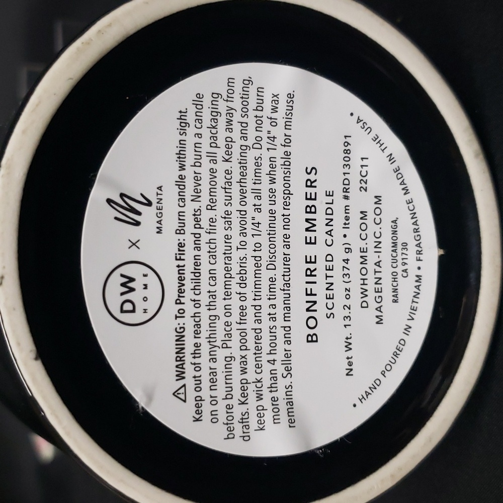 Rae Dunn DW Home by Magenta SPOOKY Bonfire Embers 13.2 oz Scented Candle - Picture 3 of 4